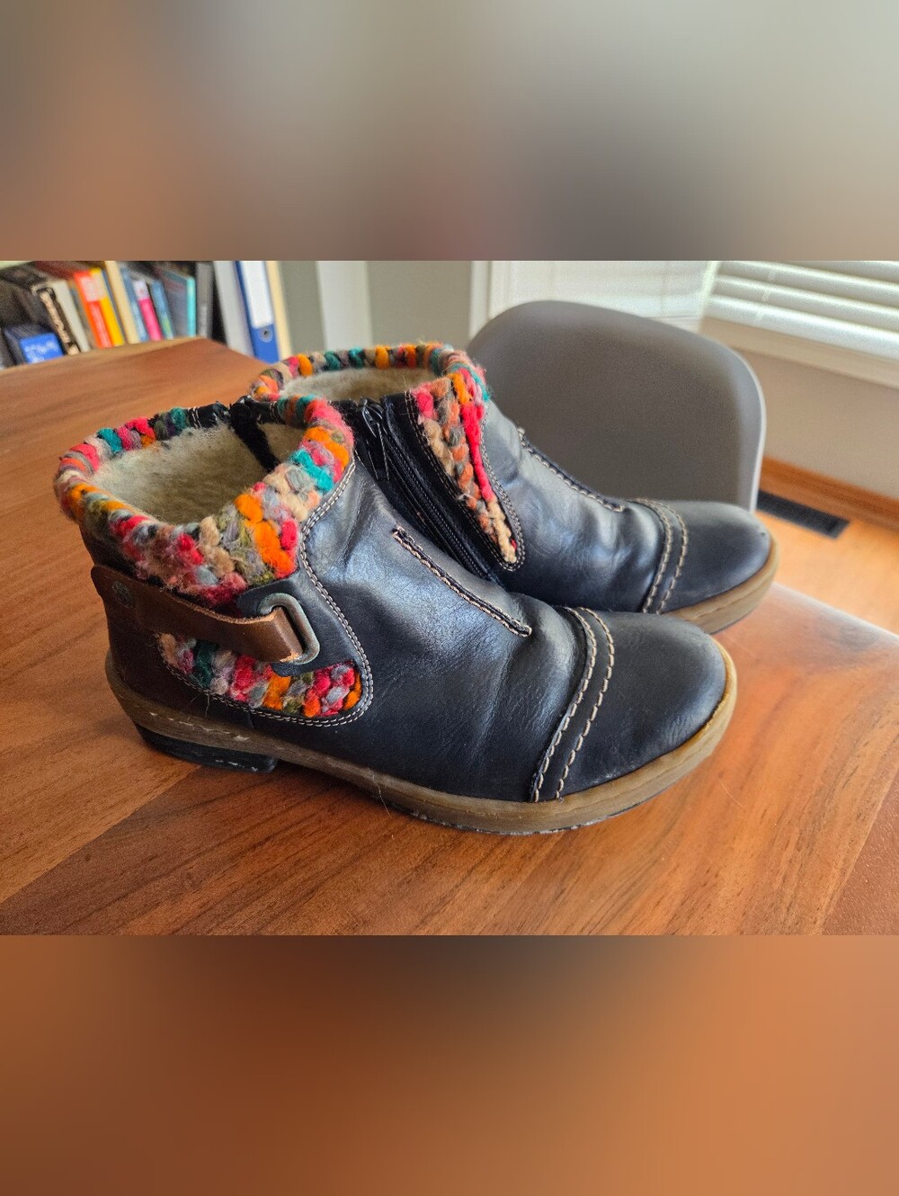 Rieker Felicitas 84 Women's Ankle Boots US 6 EU 36 Blue Warm Wool Lined Casual